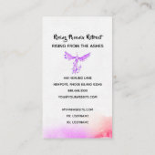 *~* Ombre Pfirsich Pink Violet Feathers Phoenix Visitenkarte (Rückseite)