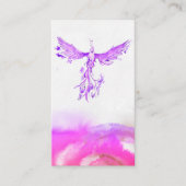 *~* Ombre Pfirsich Pink Violet Feathers Phoenix Visitenkarte (Vorderseite)
