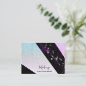 *~* Ombre Pink Aquamariner Glitzer Geometric Girly Visitenkarte (Stehend Vorderseite)