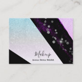 *~* Ombre Pink Aquamariner Glitzer Geometric Girly Visitenkarte (Vorderseite)