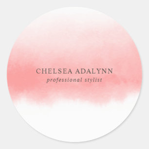 Ombre Pink Aquarell Minimalist Runder Aufkleber