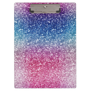 Ombre Pink Blau Glitter-Verpackungspapier Klemmbrett