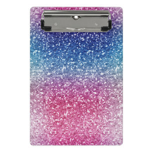 Ombre Pink Blau Glitter-Verpackungspapier Mini Klemmbrett