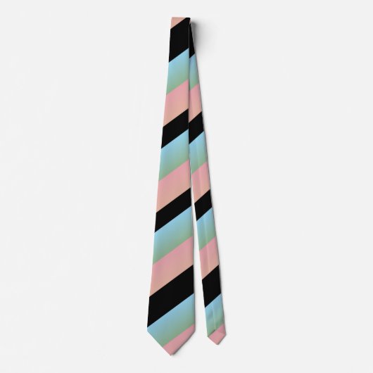Ombre Pink Blue Green Multi Diagonal Stripes Krawatte (Vorderseite)