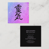 *~* Ombre Pink Blue Reiki Practitioner Master Quadratische Visitenkarte (Vorne/Hinten)