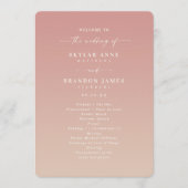 Ombre Pink & Champagne Hochzeitsprogramm Programm (Vorderseite)
