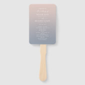 Ombre Pink & Dusty Blue Wedding Zeremony Program Fächer (Vorderseite)