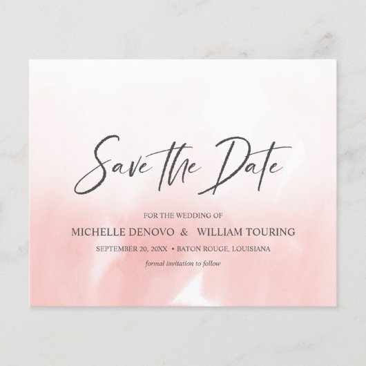 Ombre Pink Elegant Handgeschriebenes Foto WEDDING (Vorderseite)