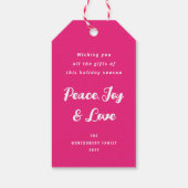 Ombre Pink Falalalala Bold Script Moderner Urlaub Geschenkanhänger (Rückseite)