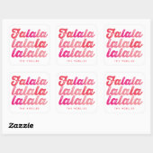 Ombre Pink Falalalala Bold Script Moderner Urlaub Quadratischer Aufkleber (Blatt)