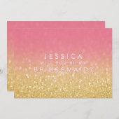 Ombre Pink Gold werden Sie mein Glitzer sein Einladung (Vorne/Hinten)