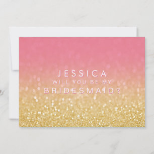 Ombre Pink Gold werden Sie mein Glitzer sein Einladung