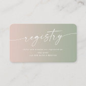 Ombre Pink & Green Polterabend Geschenkregister Begleitkarte (Vorderseite)