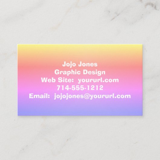 Ombre Pink Lila Rainbow 4Adrian Visitenkarte (Vorderseite)