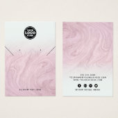 Ombre Pink Marble Jewele Earring Display Card (Vorne & Hinten)