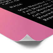 Ombre, Pink, Orange & Black Pricelist Salon Poster (Ecke)