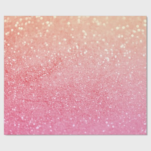 Ombre Pink Peach Glitzer Jeden Anlaß Geschenkpapier (Flach)