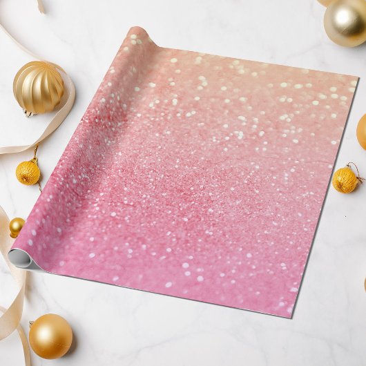 Ombre Pink Peach Glitzer Jeden Anlaß Geschenkpapier