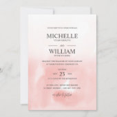 Ombre Pink Schlichte Hochzeit Einladung (Vorderseite)