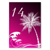 OMBRÉ PINK TROPICAL PALMS Table Card Tischnummer (Rückseite)