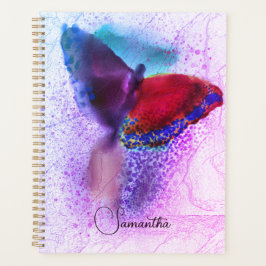 Ombre Pink und Lila Butterfly Foto Mit Monogramm Planer