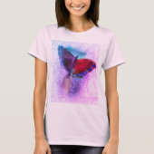 Ombre Pink und Lila Wasserfarbenschmetterling T-Shirt (Vorderseite)