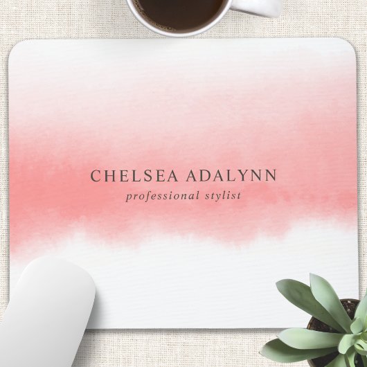 Ombre Pink Wasserfarben Minimalistisches Geschäft Mousepad