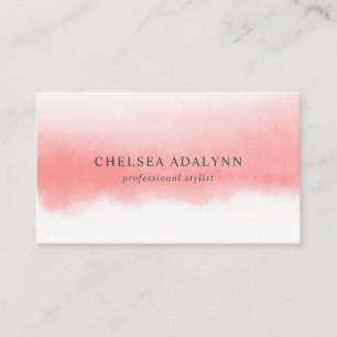 Ombre Pink Watercolor Minimalistisch Visitenkarte