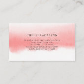Ombre Pink Watercolor Minimalistische Terminierung Terminkarte (Rückseite)