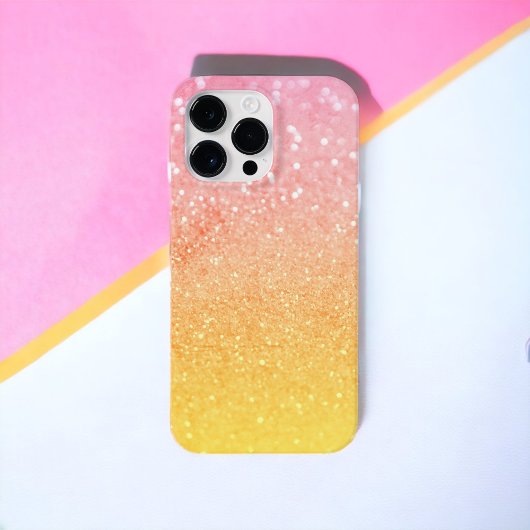 Ombre Pink Yellow Glitzer Glitzern Case-Mate iPhone Hülle