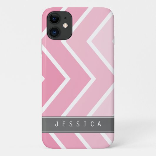 Ombre Pink Zig Zag Chevrons Muster Case-Mate iPhone Hülle (Rückseite)