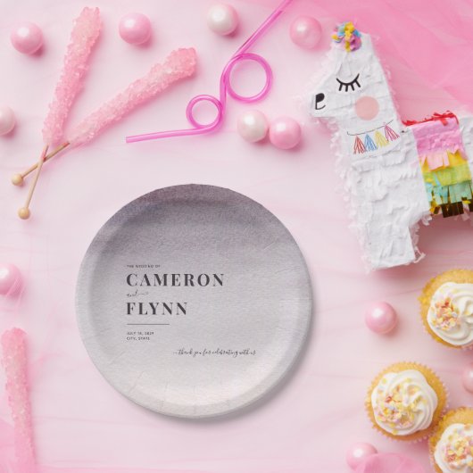 Ombre Plum & Pink Moderne einfache Wasserfarbenhoc Pappteller (Party)