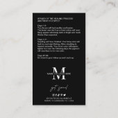 Ombre Powder Brows Aftercare Guide Minimalistisch Visitenkarte (Rückseite)