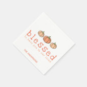 Ombre Pumpkin Personalisierter Erntedank gesegnet Serviette (Ecke)