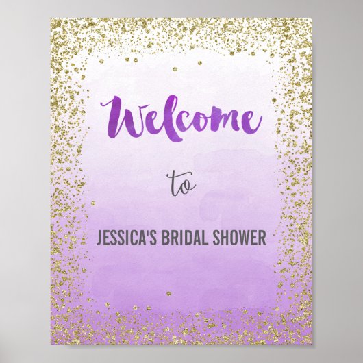 Ombre Purple and Gold Welcome Poster Print (Vorne)