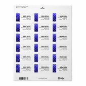 Ombre Quatrefoil Geometric Mailing | Marine indigo Adressaufkleber (Vorne)