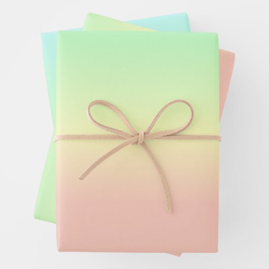 Ombre Rainbow Abstrakt Pastel Pattern Geschenkpapier Set (Beispiel)