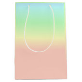 Ombre Rainbow Abstrakt Pastel Pattern Mittlere Geschenktüte (Vorderseite)