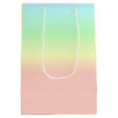 Ombre Rainbow Abstrakt Pastel Pattern Mittlere Geschenktüte (Rückseite)