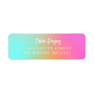 Ombre Rainbow Gradient Lettering Scripting-Adresse