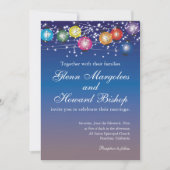 Ombre Rainbow Lanterns Wedding Einladung (Vorderseite)