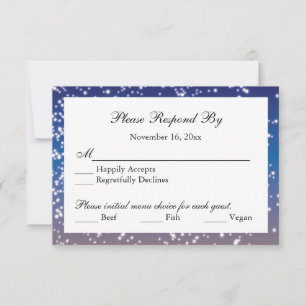 Ombre Rainbow Lanterns Wedding Repcard RSVP Karte