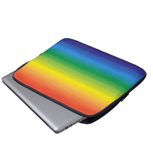 Ombre Rainbow Pride Bold Bright Colorful Laptopschutzhülle (Vorne Knopf)