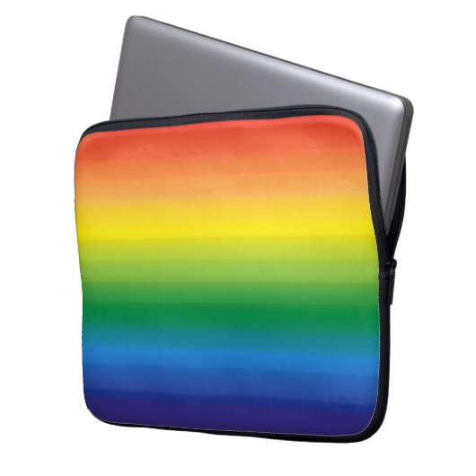 Ombre Rainbow Pride Bold Bright Colorful Laptopschutzhülle (Vorderseite Links)