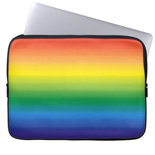 Ombre Rainbow Pride Bold Bright Colorful Laptopschutzhülle (Vorderseite)