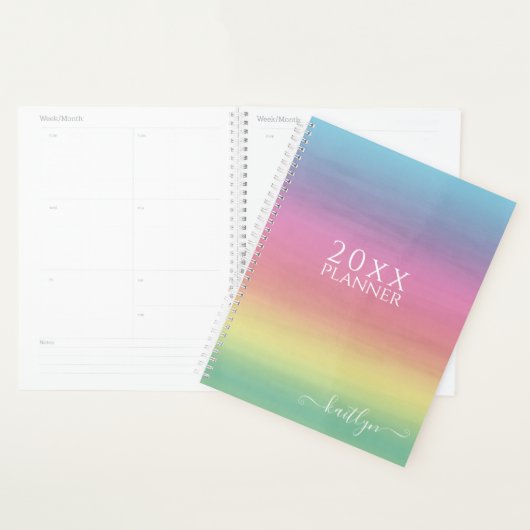 Ombre Rainbow Sky | Personalisierter Planer (Anzeige)