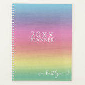 Ombre Rainbow Sky | Personalisierter Planer (Vorderseite)