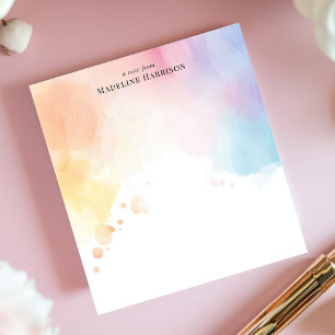 Ombre Rainbow Watercolor Personalisiert Name Notizblock