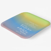 Ombre Rainbow Yellow Blue Pink Wedding Vielen Dank Pappteller (Gewinkelt)