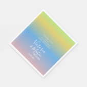 Ombre Rainbow Yellow Blue Pink Wedding Vielen Dank Serviette (Ecke)